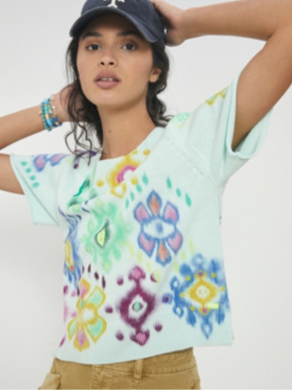 Anthropologie Meera BoHo multicolored sweater tee.